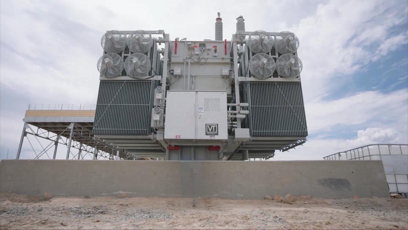 The Cape Station main power transformer on site in Beaver County, Utah
